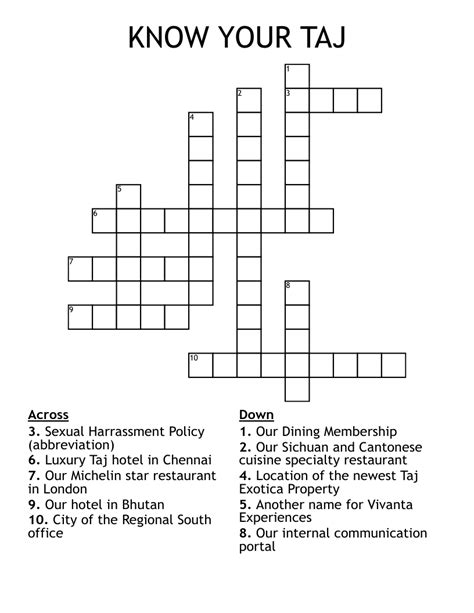 The Crossword Solver found 30 answers to "The Taj Mahal, for example (8)", 8 letters crossword clue. The Crossword Solver finds answers to classic crosswords and cryptic crossword puzzles. Enter the length or pattern for better results. Click the answer to find similar crossword clues . Enter a Crossword Clue.